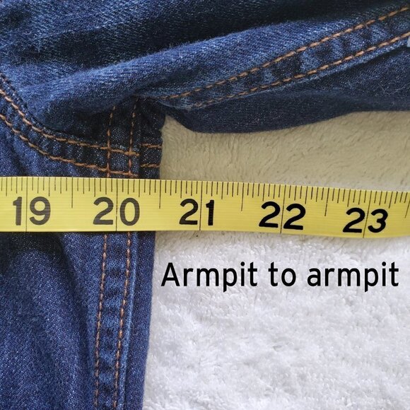 American Eagle Outfitters Deep Blue Wash Jean Jacket 100% Soft Cotton Size M - Picture 8 of 15